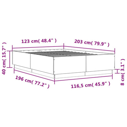 Estrutura de cama 120x200 cm derivados de madeira cinza cimento