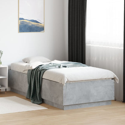 Estrutura de cama 100x200 cm derivados de madeira cinza sonoma