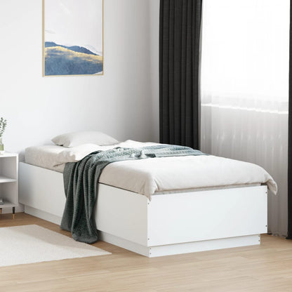 Estrutura de cama 90x200 cm derivados de madeira branco