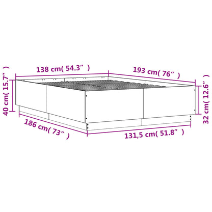 Estrutura de cama 135x190 cm derivados de madeira branco