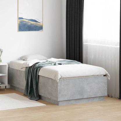 Estrutura de cama 90x190 cm derivados de madeira cinza cimento