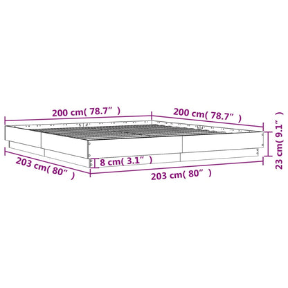 Estrutura de cama 200x200 cm derivados de madeira cinza cimento