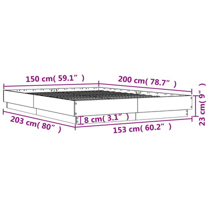 Estrutura de cama 150x200 cm derivados de madeira cinza cimento