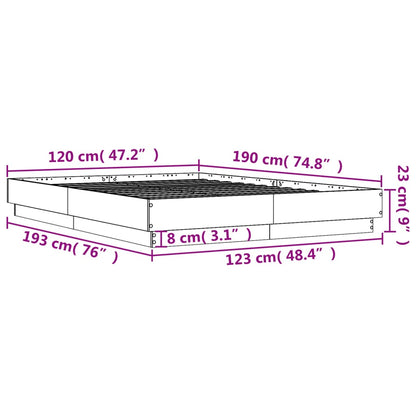 Estrutura de cama 120x190 cm derivados de madeira cinza cimento