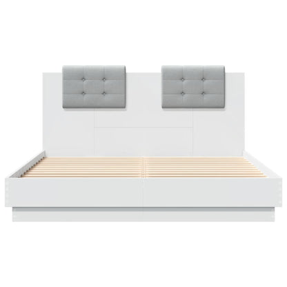 Estrutura cama c/ cabeceira 150x200 cm derivados madeira branco