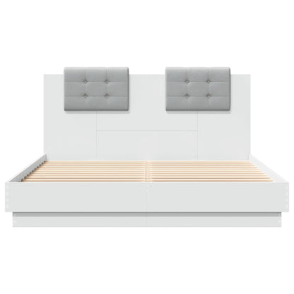 Estrutura cama c/ cabeceira 140x200 cm derivados madeira branco