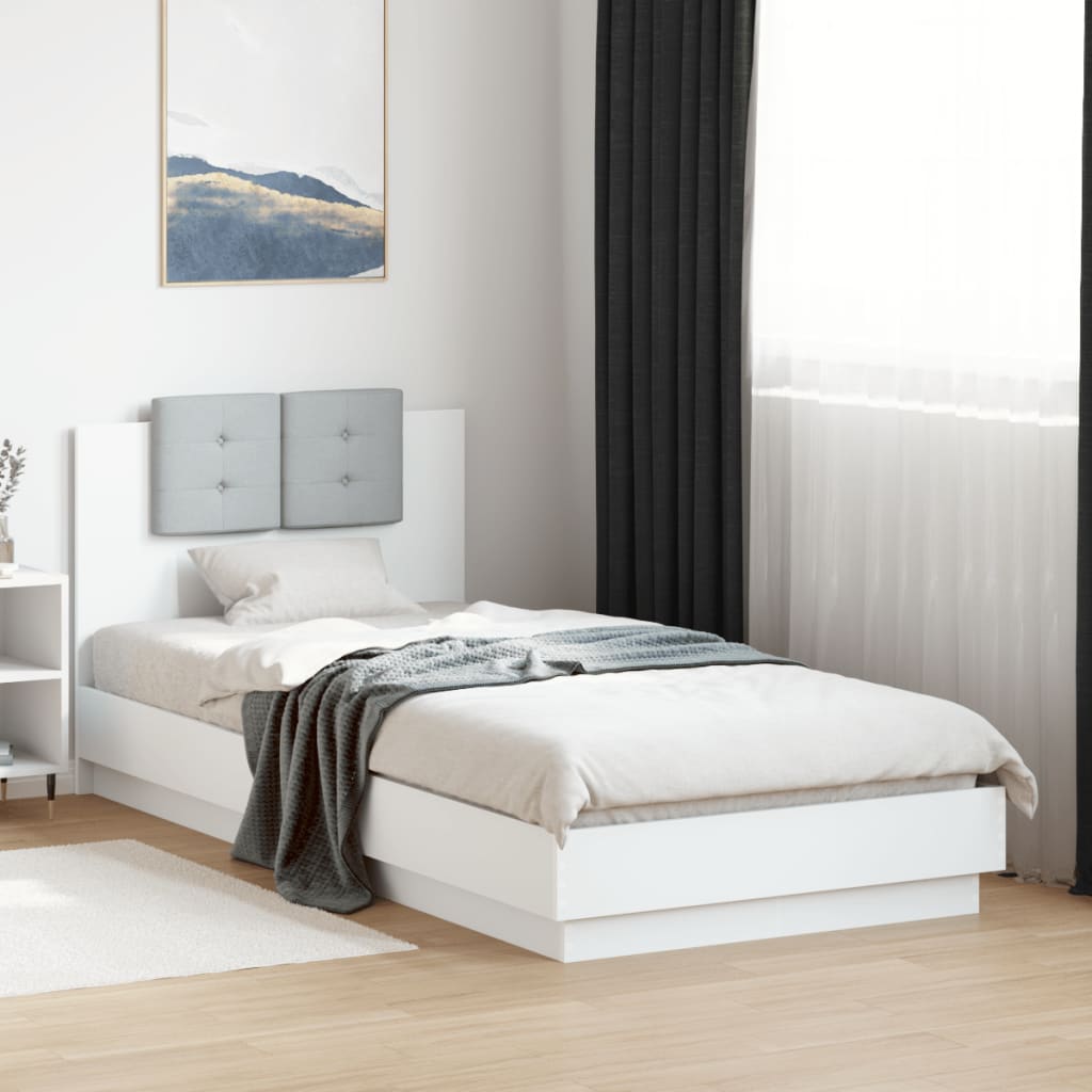 Estrutura cama c/ cabeceira 100x200 cm derivados madeira branco