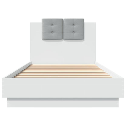 Estrutura cama c/ cabeceira 100x200 cm derivados madeira branco