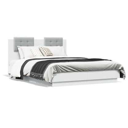 Estrutura cama c/ cabeceira 140x190 cm derivados madeira branco