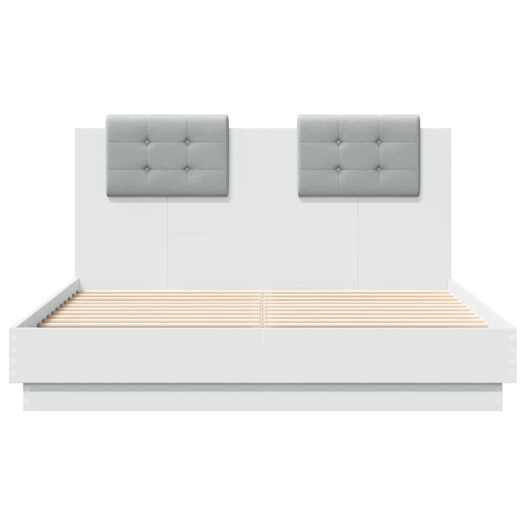 Estrutura cama c/ cabeceira 135x190 cm derivados madeira branco