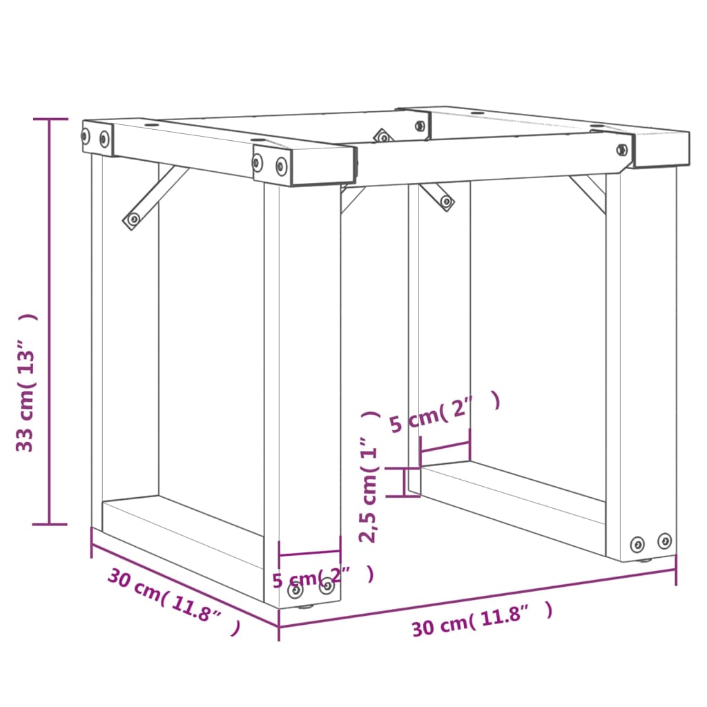 Pernas para mesa de centro 2 pcs estrutura em O ferro fundido