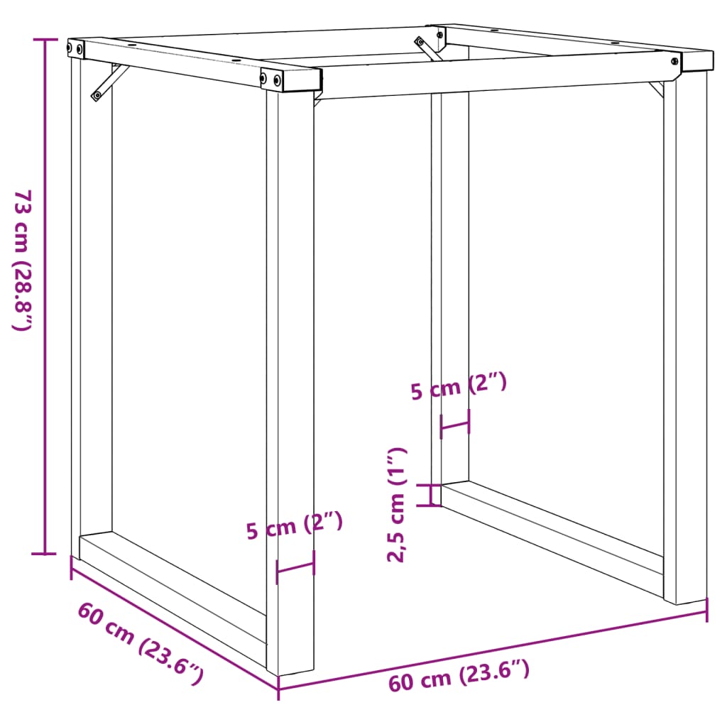 Pernas para mesa de jantar estrutura em O ferro fundido