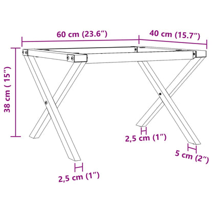 Pernas para mesa de centro estrutura em X ferro fundido