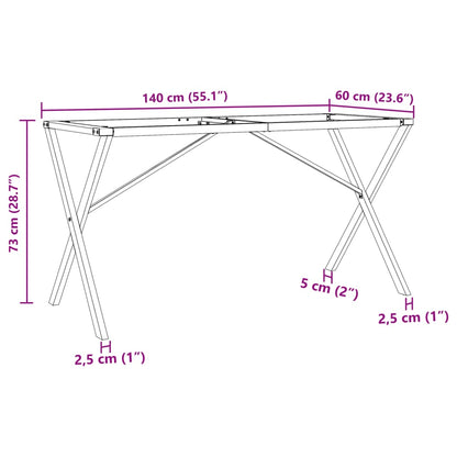 Pernas para mesa de jantar estrutura em X ferro fundido