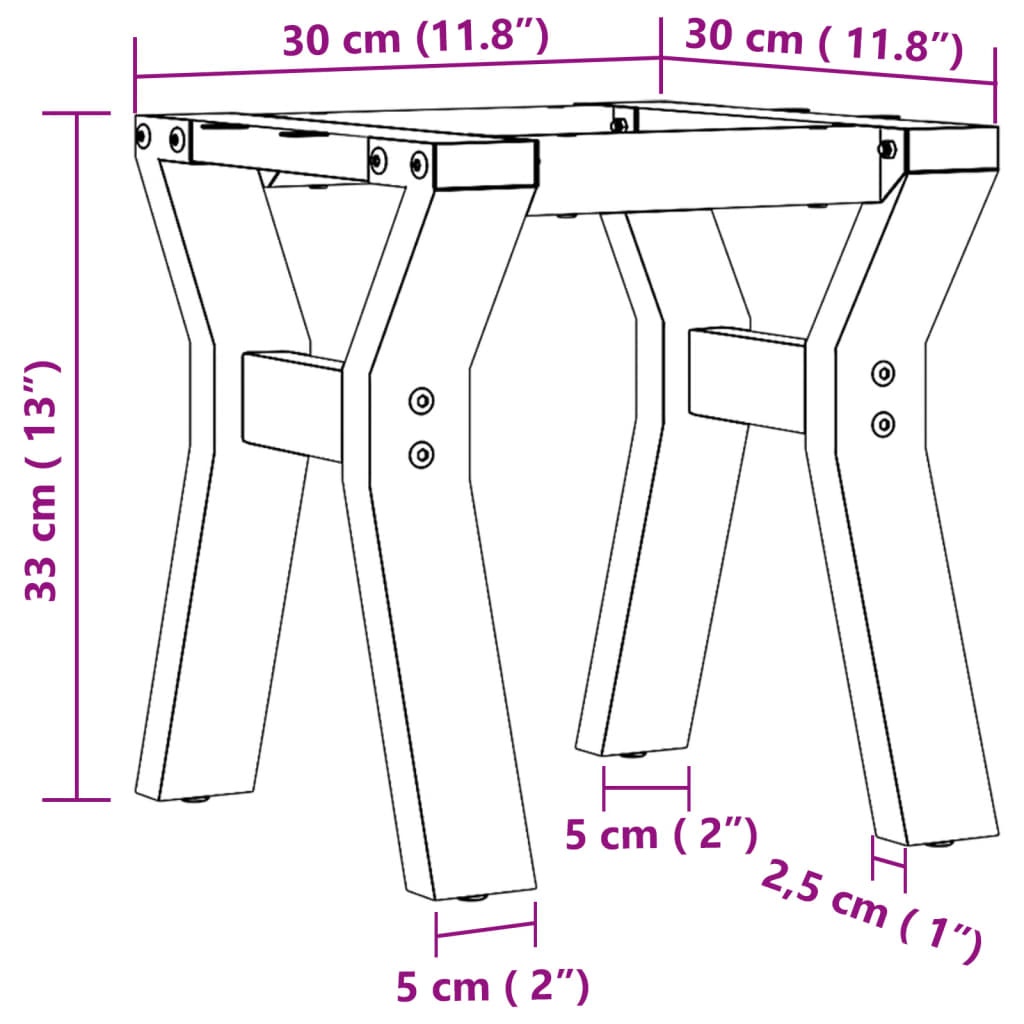 Pernas para mesa de centro 2 pcs estrutura em Y ferro fundido