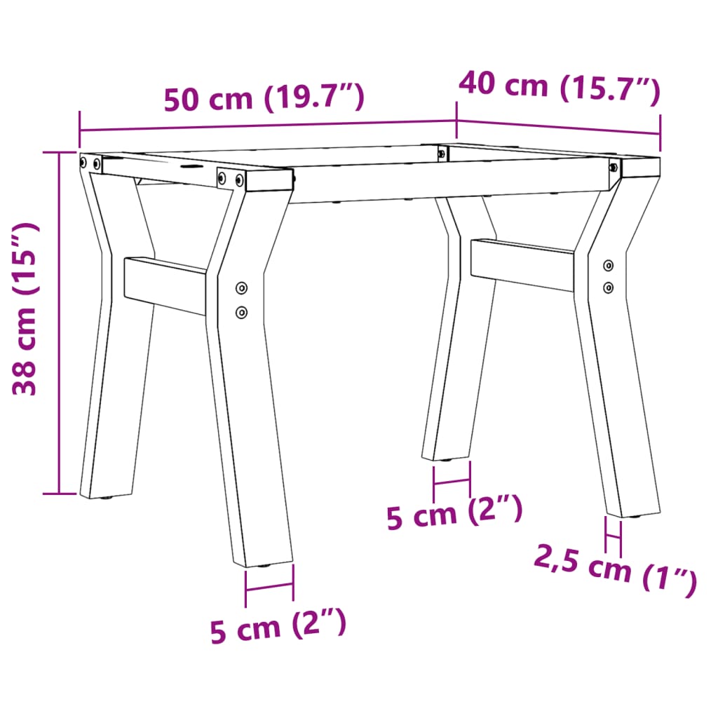 Pernas para mesa de centro estrutura em Y ferro fundido