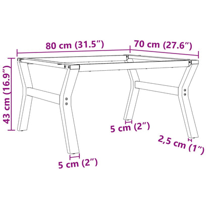 Pernas para mesa de centro estrutura em Y ferro fundido