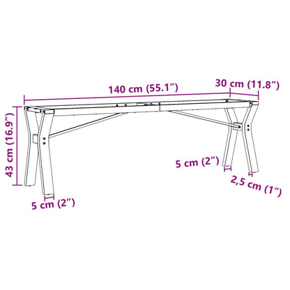 Pernas para mesa de centro estrutura em Y ferro fundido