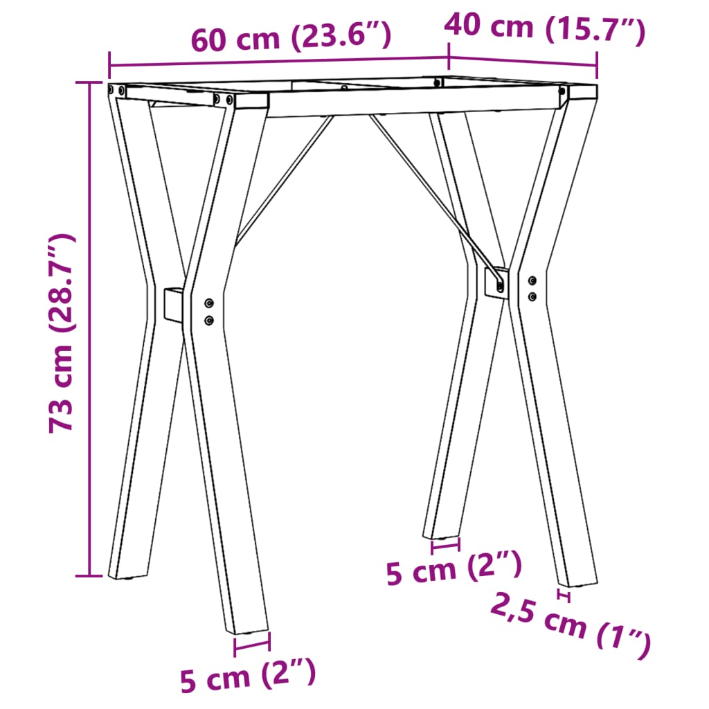 Pernas para mesa de jantar estrutura em Y ferro fundido