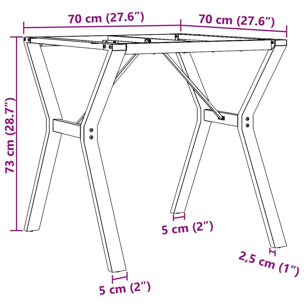 Pernas para mesa de jantar estrutura em Y ferro fundido