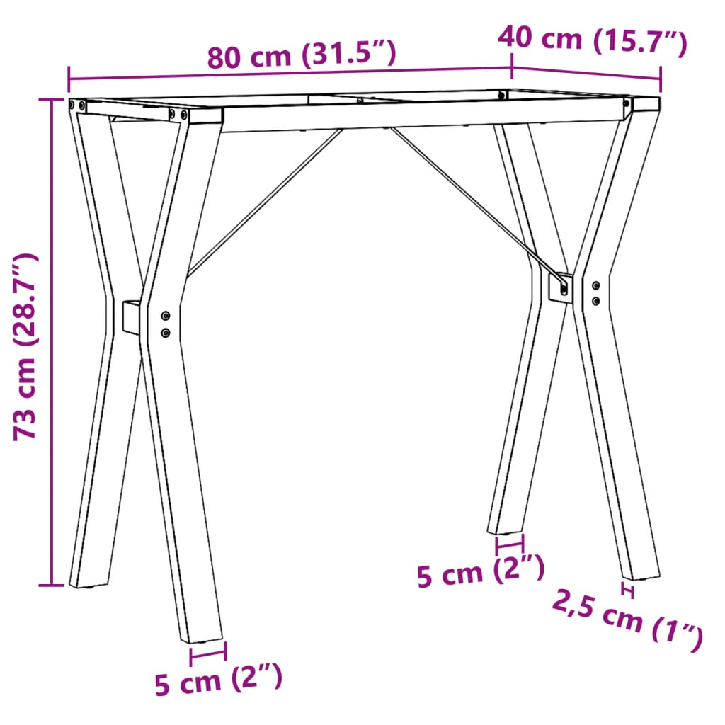 Pernas para mesa de jantar estrutura em Y ferro fundido