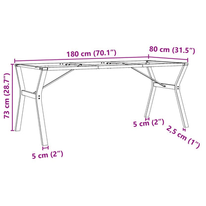 Pernas para mesa de jantar estrutura em Y ferro fundido