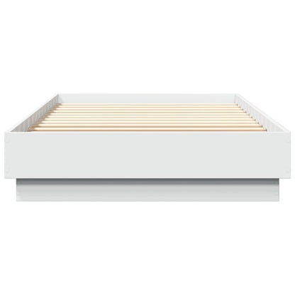 Estrutura de cama com luzes LED 100x200 cm branco