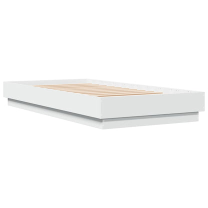 Estrutura de cama com luzes LED 90x190 cm branco