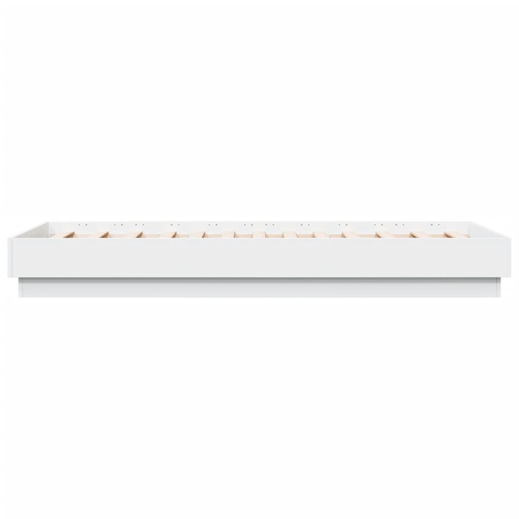 Estrutura de cama com luzes LED 90x190 cm branco