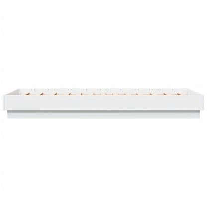 Estrutura de cama com luzes LED 90x190 cm branco