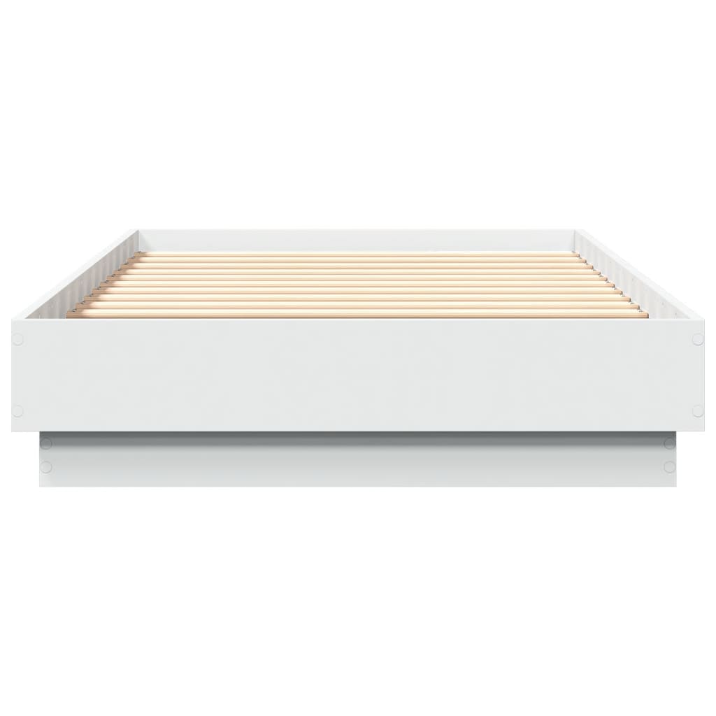 Estrutura de cama com luzes LED 75x190 cm branco