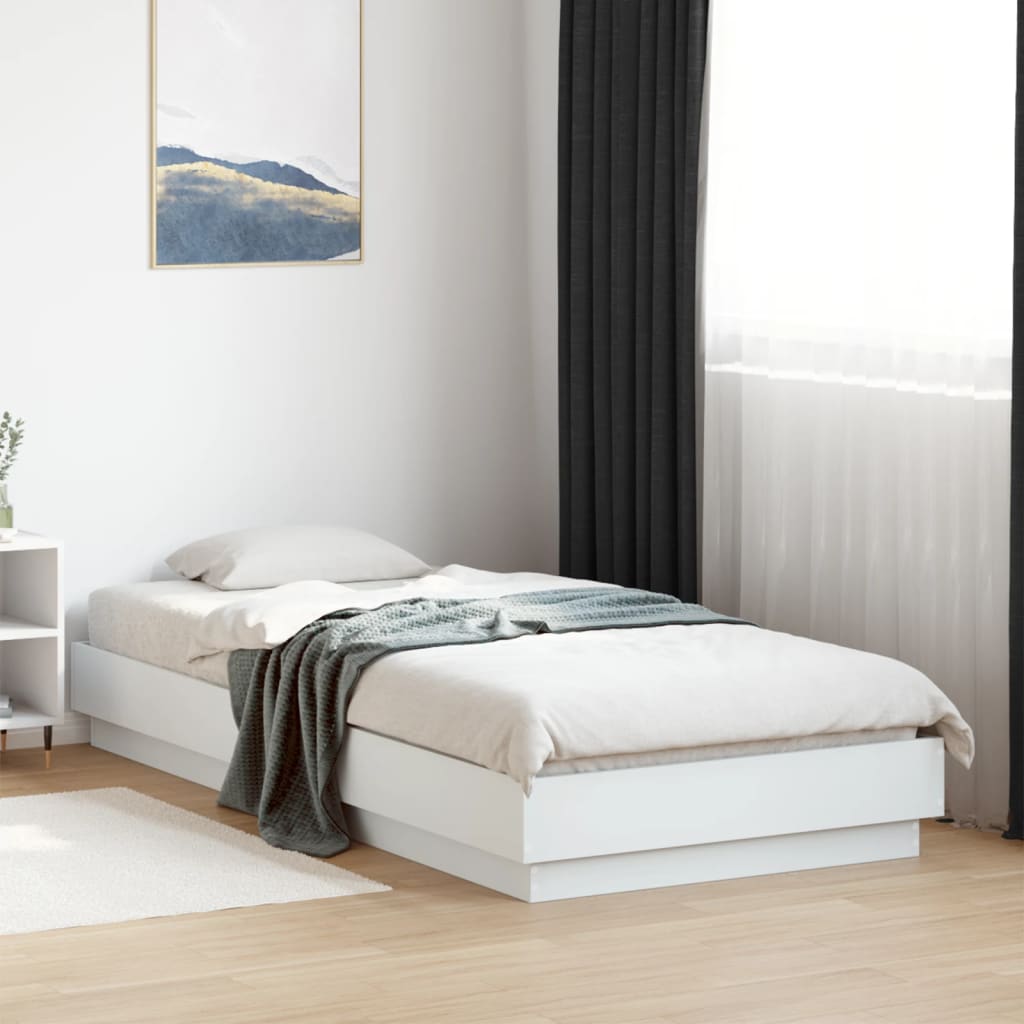 Estrutura de cama 100x200 cm derivados de madeira branco