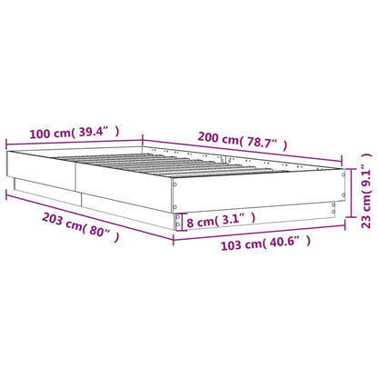 Estrutura de cama 100x200 cm derivados de madeira branco