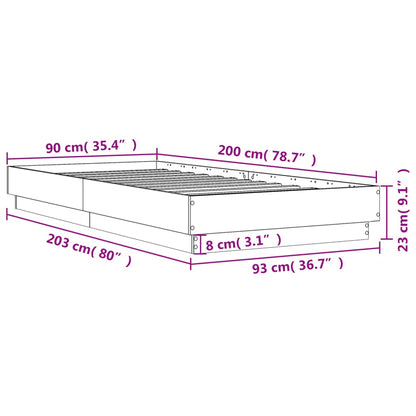 Estrutura de cama 90x200 cm derivados de madeira branco