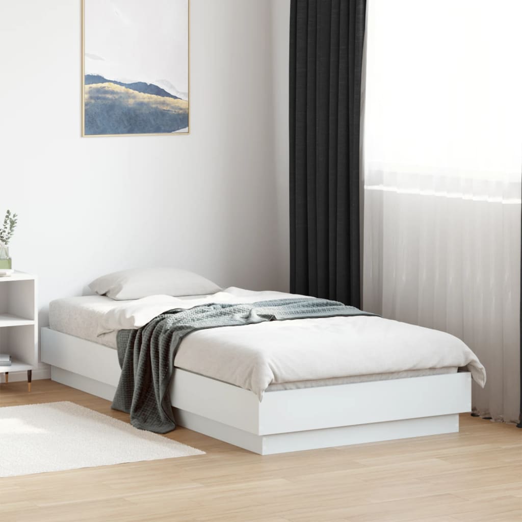 Estrutura de cama 75x190 cm derivados de madeira branco