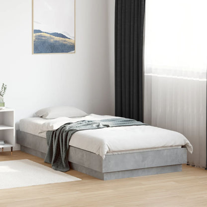 Estrutura de cama 75x190 cm derivados de madeira cinza cimento