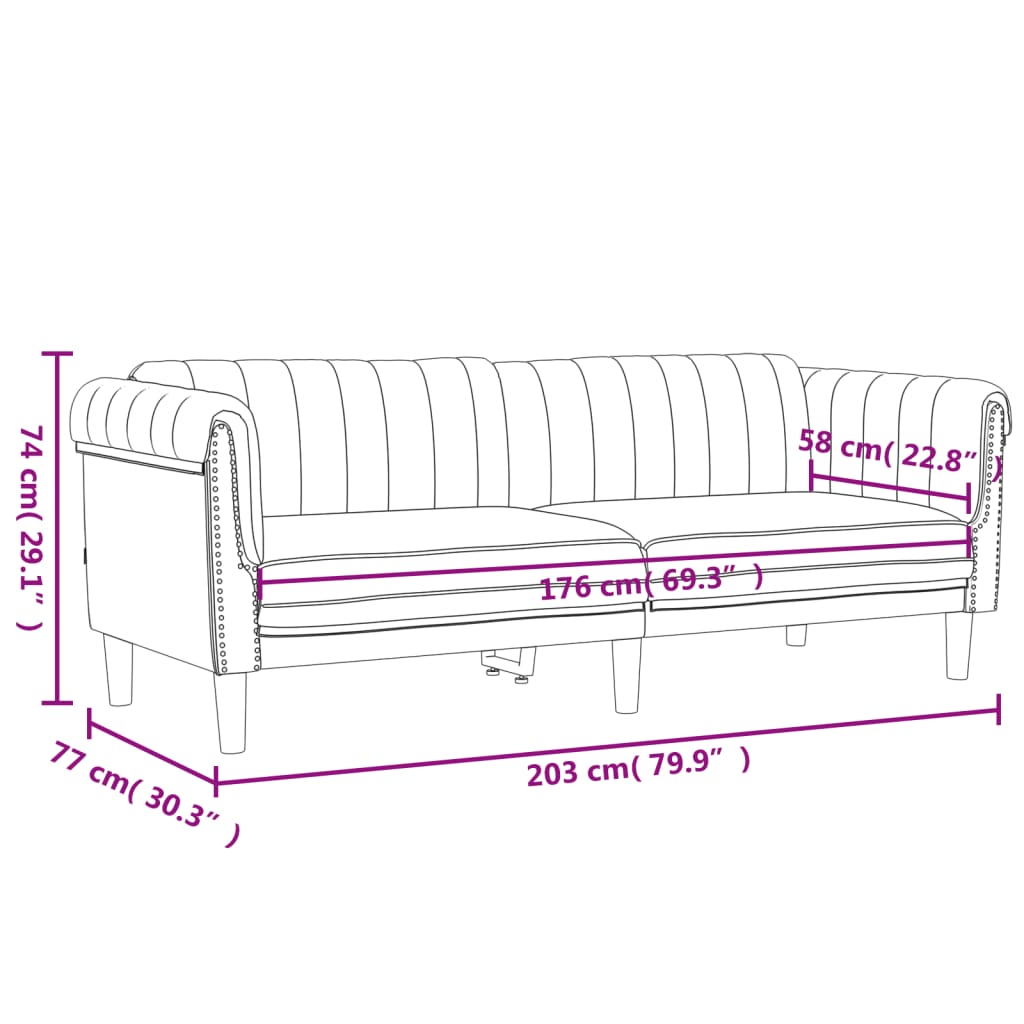 2 pcs conjunto de sofás veludo cinzento-escuro