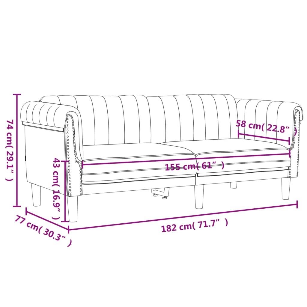 2 pcs conjunto de sofás veludo castanho