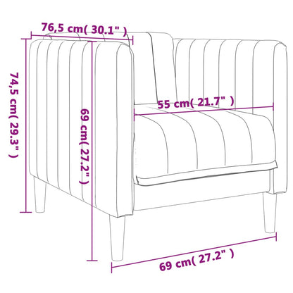 3 pcs conjunto de sofás tecido cinzento-claro