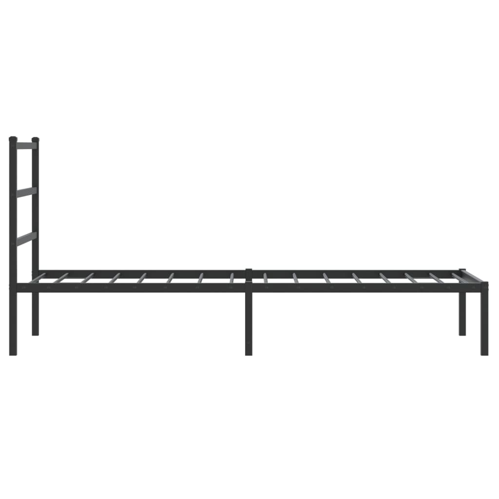 Estrutura de cama com cabeceira 80x200 cm metal preto