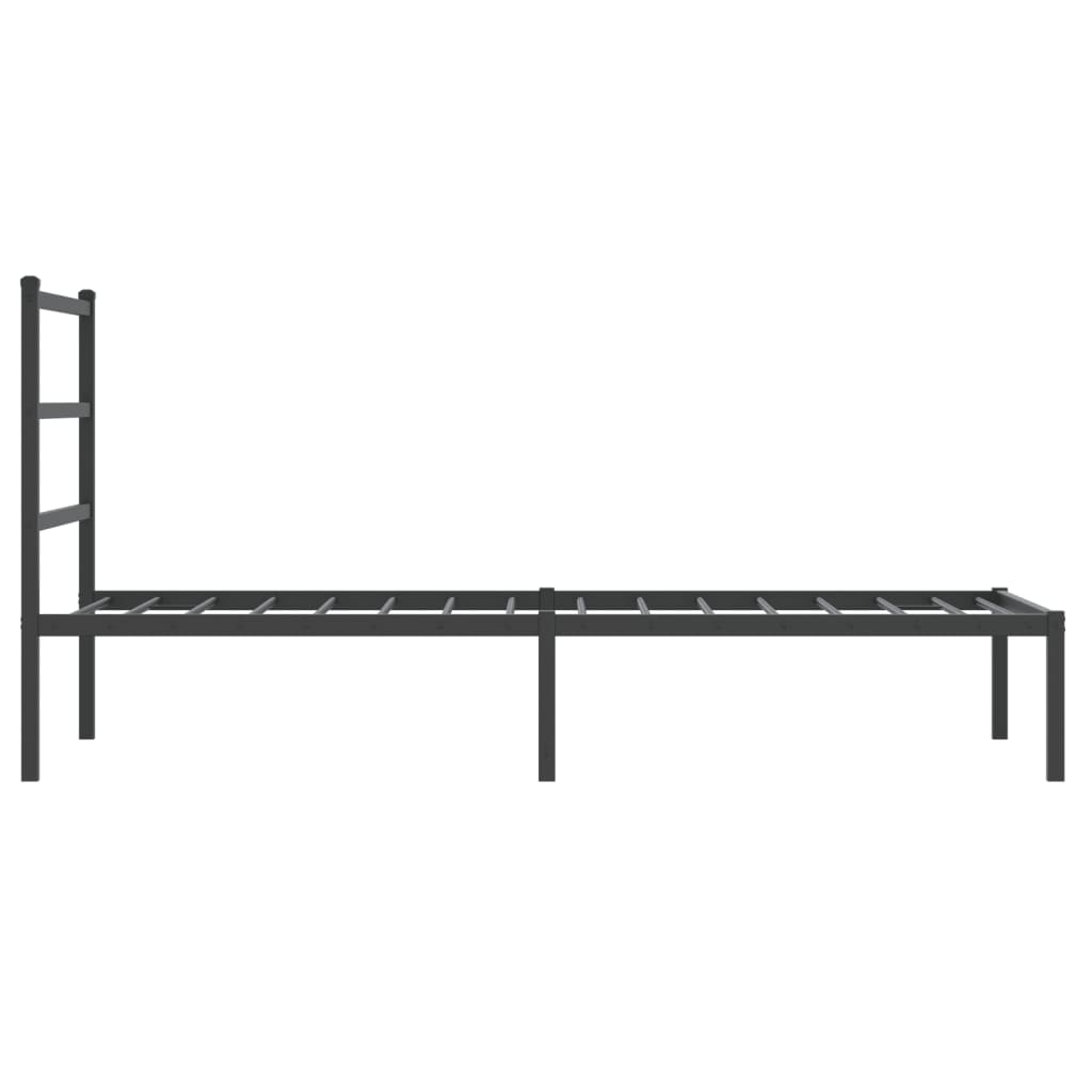 Estrutura de cama com cabeceira 90x190 cm metal preto