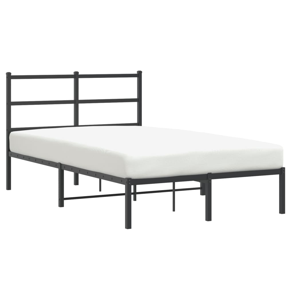 Estrutura de cama com cabeceira 120x200 cm metal preto