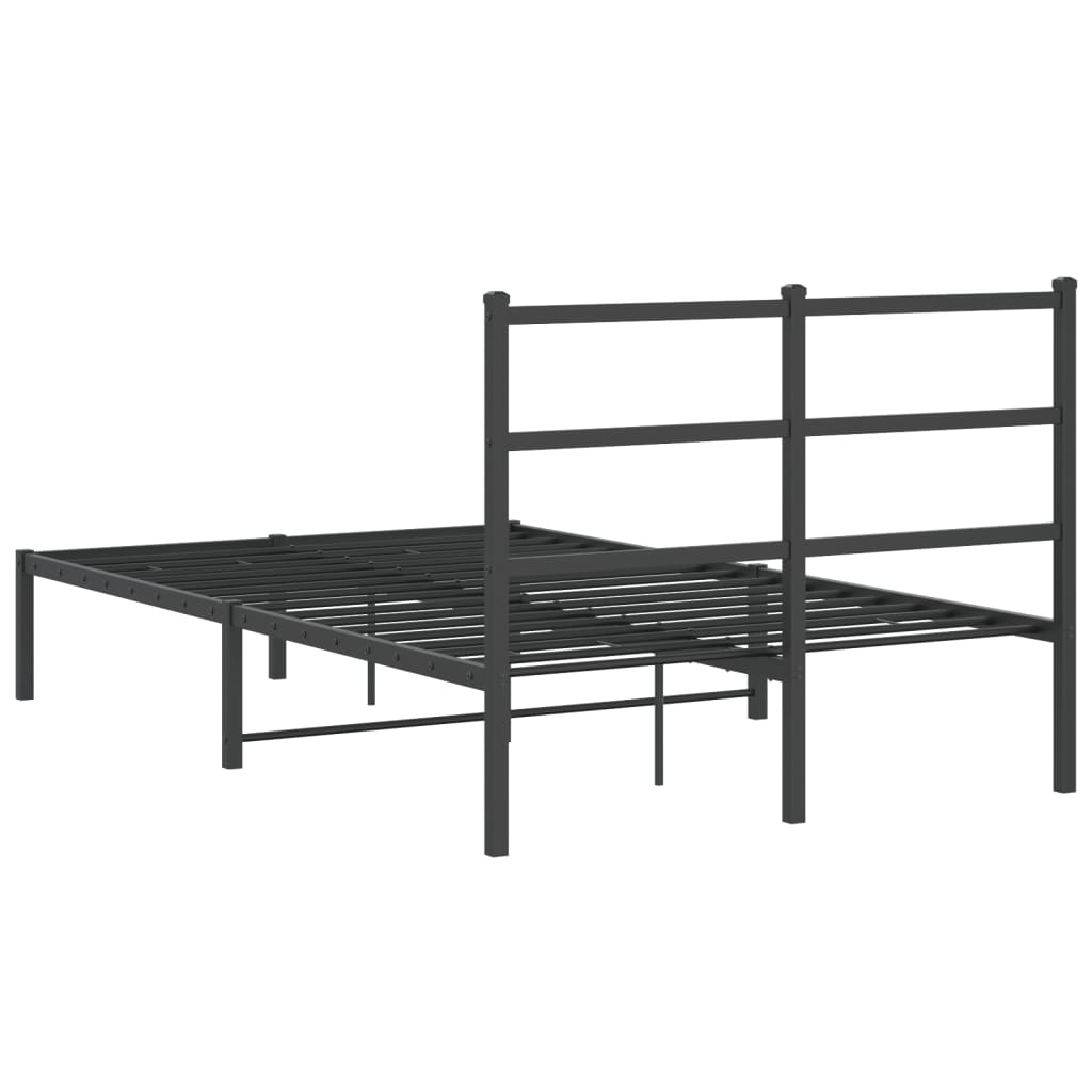 Estrutura de cama com cabeceira 120x200 cm metal preto