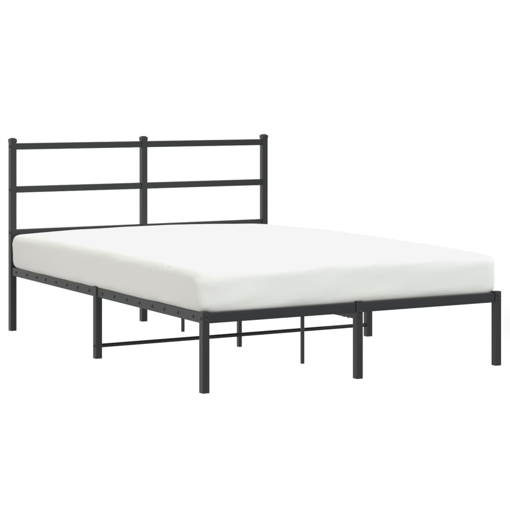 Estrutura de cama com cabeceira 140x190 cm metal preto