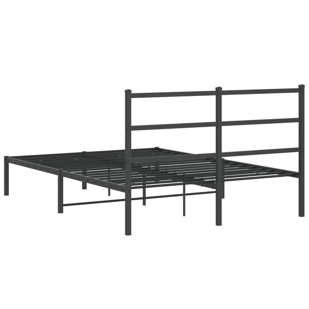 Estrutura de cama com cabeceira 140x190 cm metal preto