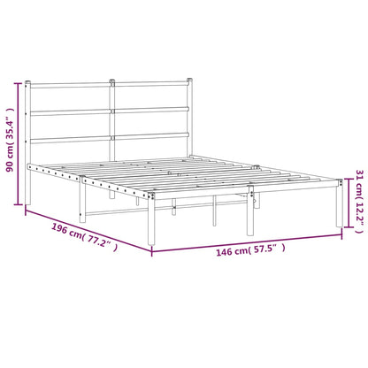 Estrutura de cama com cabeceira 140x190 cm metal preto