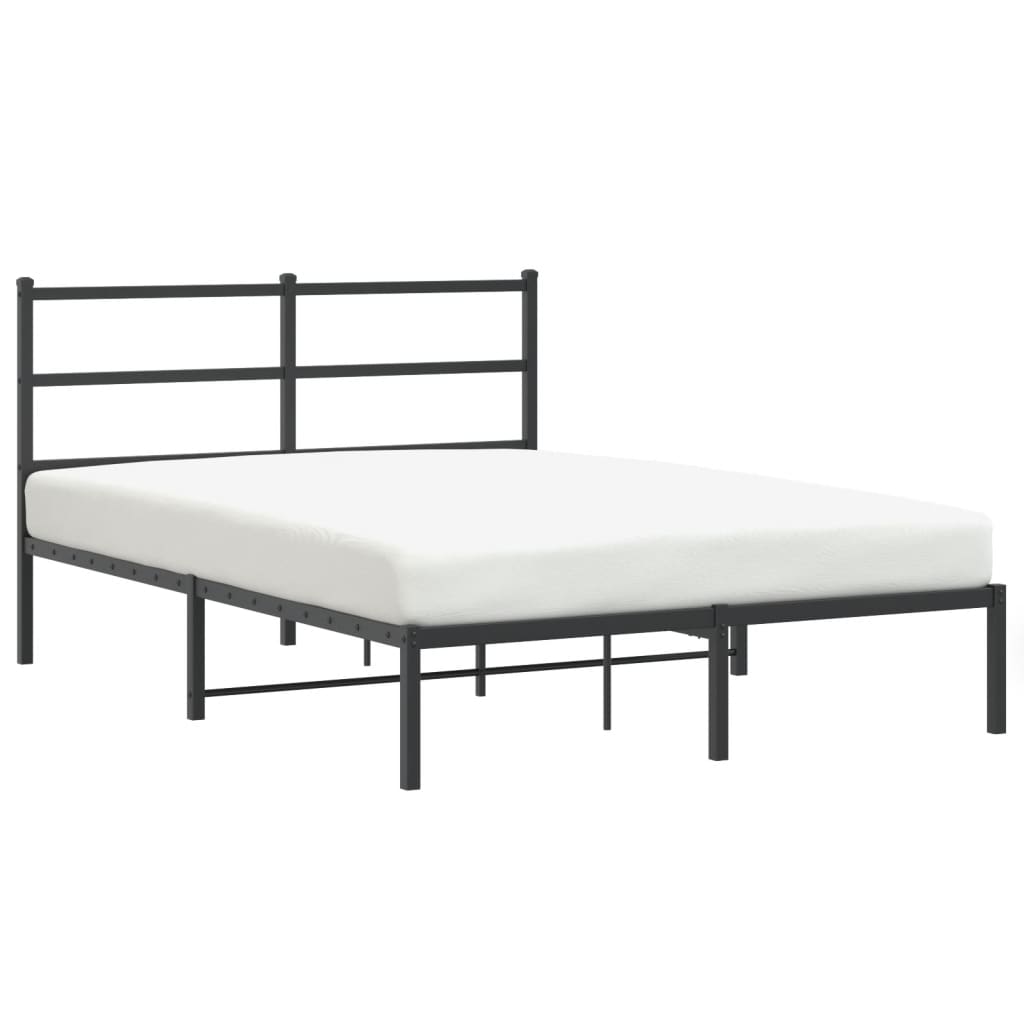 Estrutura de cama com cabeceira 140x200 cm metal preto