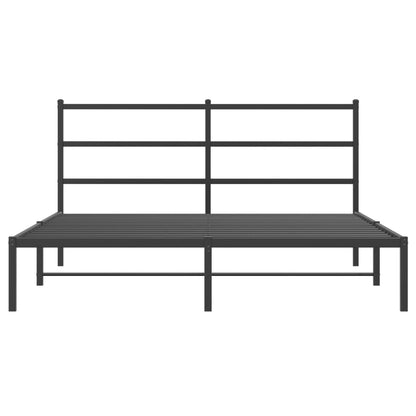 Estrutura de cama em metal com cabeceira 150x200 cm preto