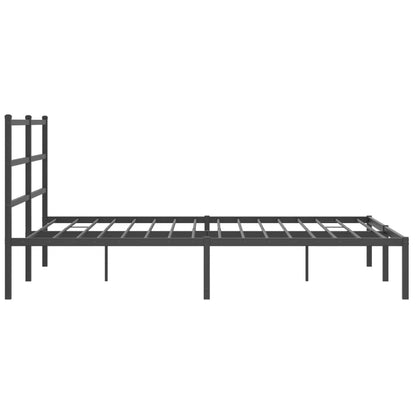 Estrutura de cama em metal com cabeceira 150x200 cm preto