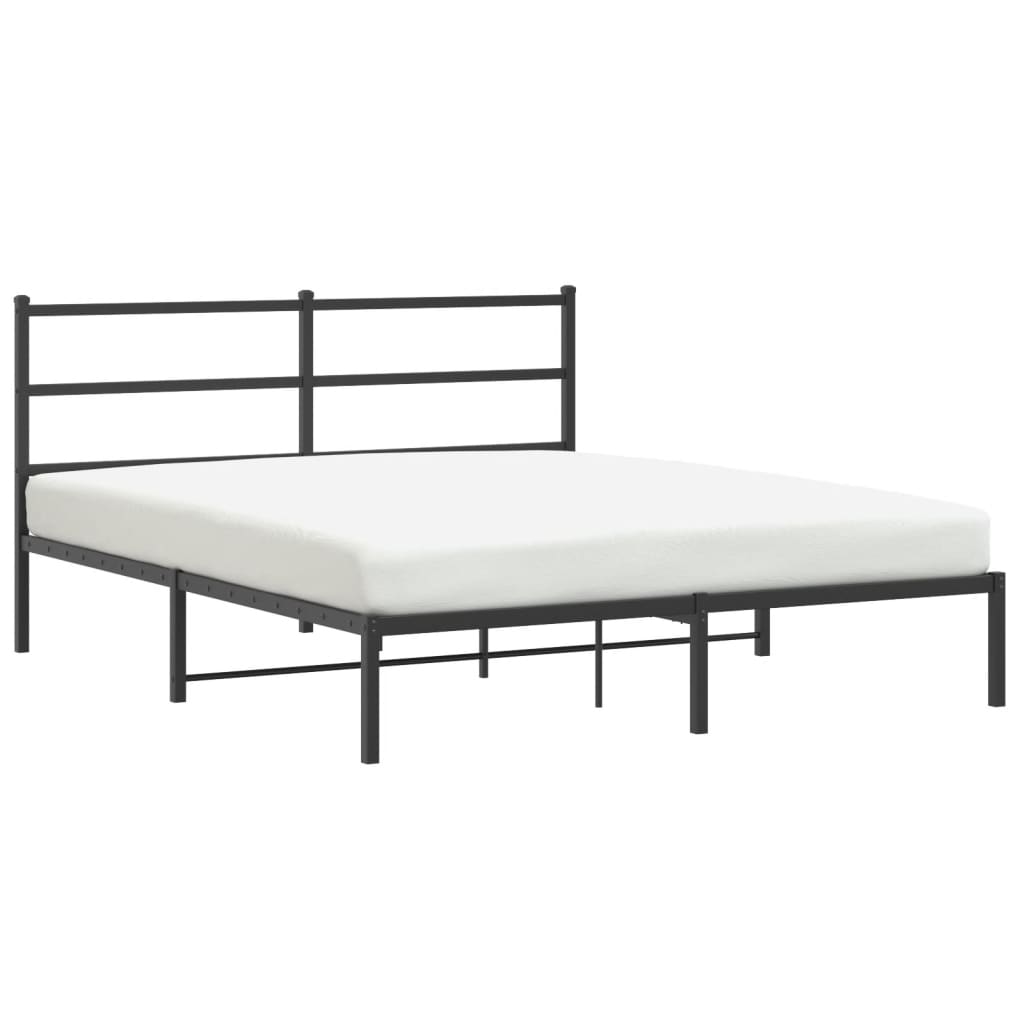 Estrutura de cama com cabeceira 160x200 cm metal preto